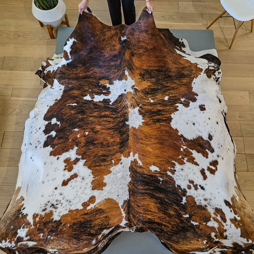 Tricolor Cowhide Rug Size 7'3" L x 6'7" W 9464