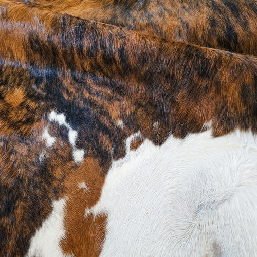 Tricolor Cowhide Rug Size 6'8" L x 7'1" W 9466