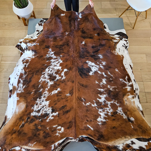 Tricolor Cowhide Rug Size 6'11" L x 6'7" W 9470