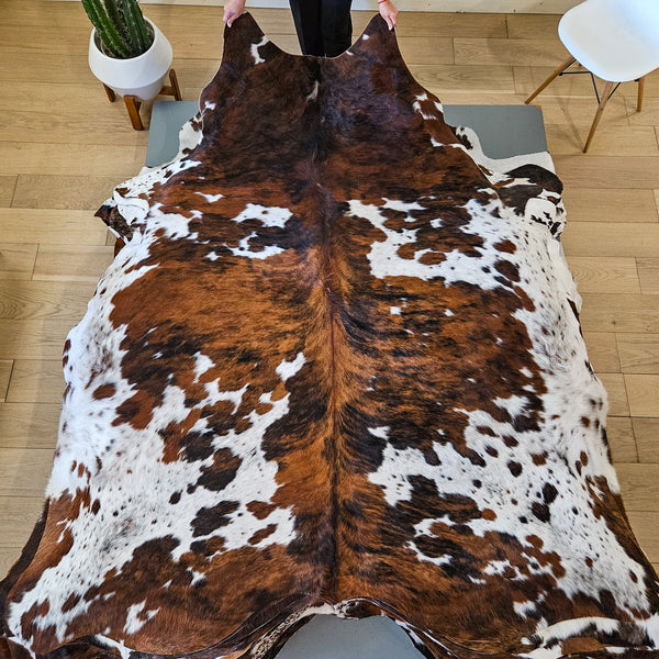 Tricolor Cowhide Rug Size 7'9" L x 6'9" W 9474