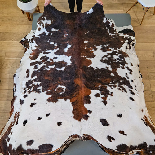 Tricolor Cowhide Rug Size 7'5" L x 7'0" W 9481