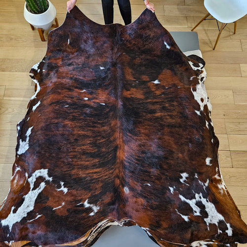 Tricolor Cowhide Rug Size 7'10" L x 7'5" W 9487