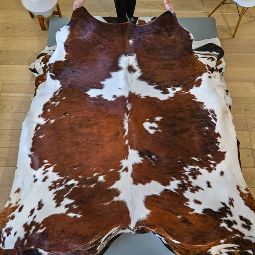 Tricolor Cowhide Rug Size 7'0" L x 7'3" W 9492