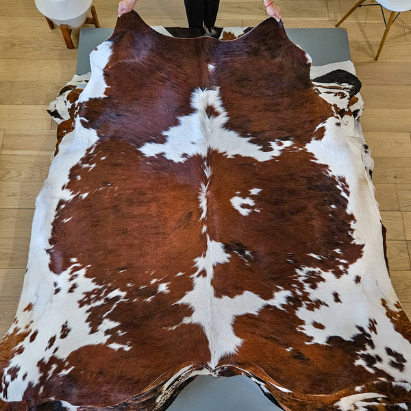 Tricolor Cowhide Rug Size 7'0" L x 7'3" W 9492