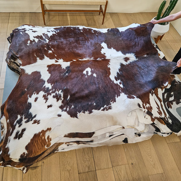 Tricolor Cowhide Rug Size 7'0" L x 7'3" W 9492