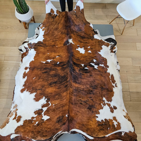 Tricolor Cowhide Rug Size 8'1" L x 7'3" W 9495