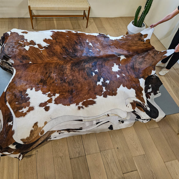 Tricolor Cowhide Rug Size 8'1" L x 7'3" W 9495