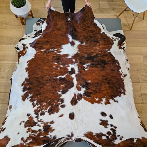 Tricolor Cowhide Rug Size 7'0" L x 7'2" W 9496