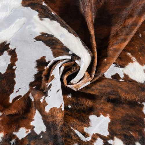 Vintage Tricolor Cowhide Rug Size 6'11" L x 6'5" W 2028