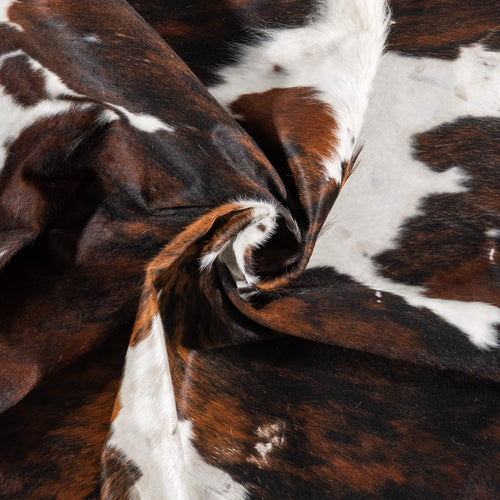 Vintage Tricolor Cowhide Rug Size 6'9" L x 6'7" W 2037