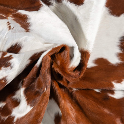 Vintage Tricolor Cowhide Rug Size 6'10" L x 6'6" W 2042