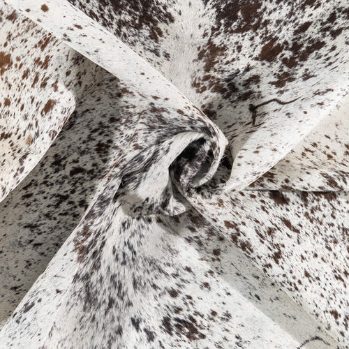 Vintage Chocolate and White Cowhide Rug Size 7'11" L x 7'2" W 2064