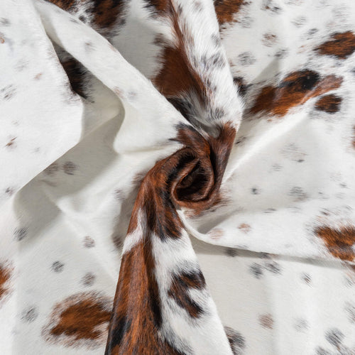 Vintage White Tricolor Cowhide Rug Size 7'4" L x 6'2" W 2075