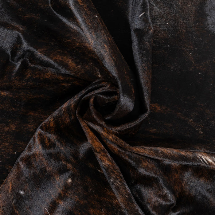 Vintage Dark Brindle Cowhide Rug Size 7'9" L x 6'11" W 2132