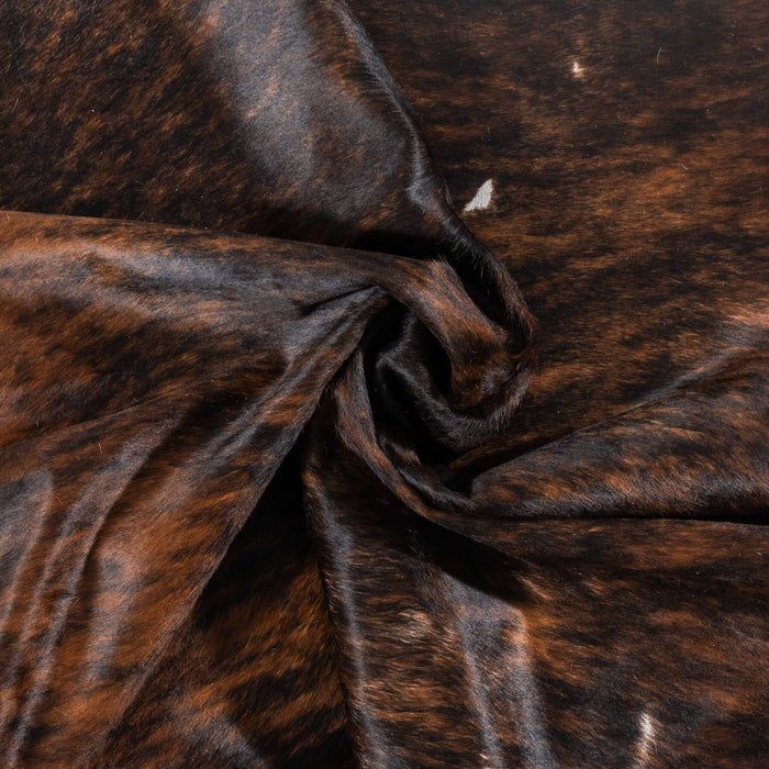 Vintage Dark Brindle Cowhide Rug Size 6'11" L x 6'3" W 2175