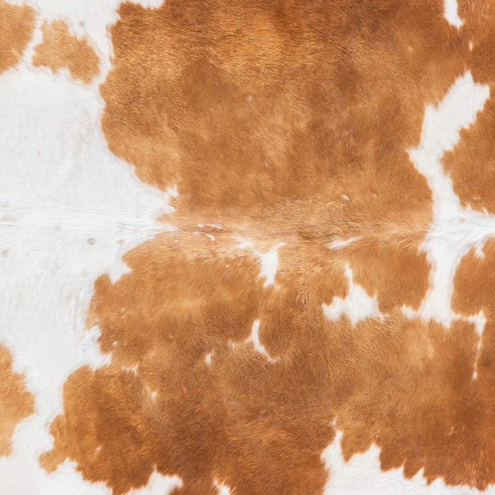 Vintage Brown and White Cowhide Rug Size 8'1" L x 6'10" W 2192
