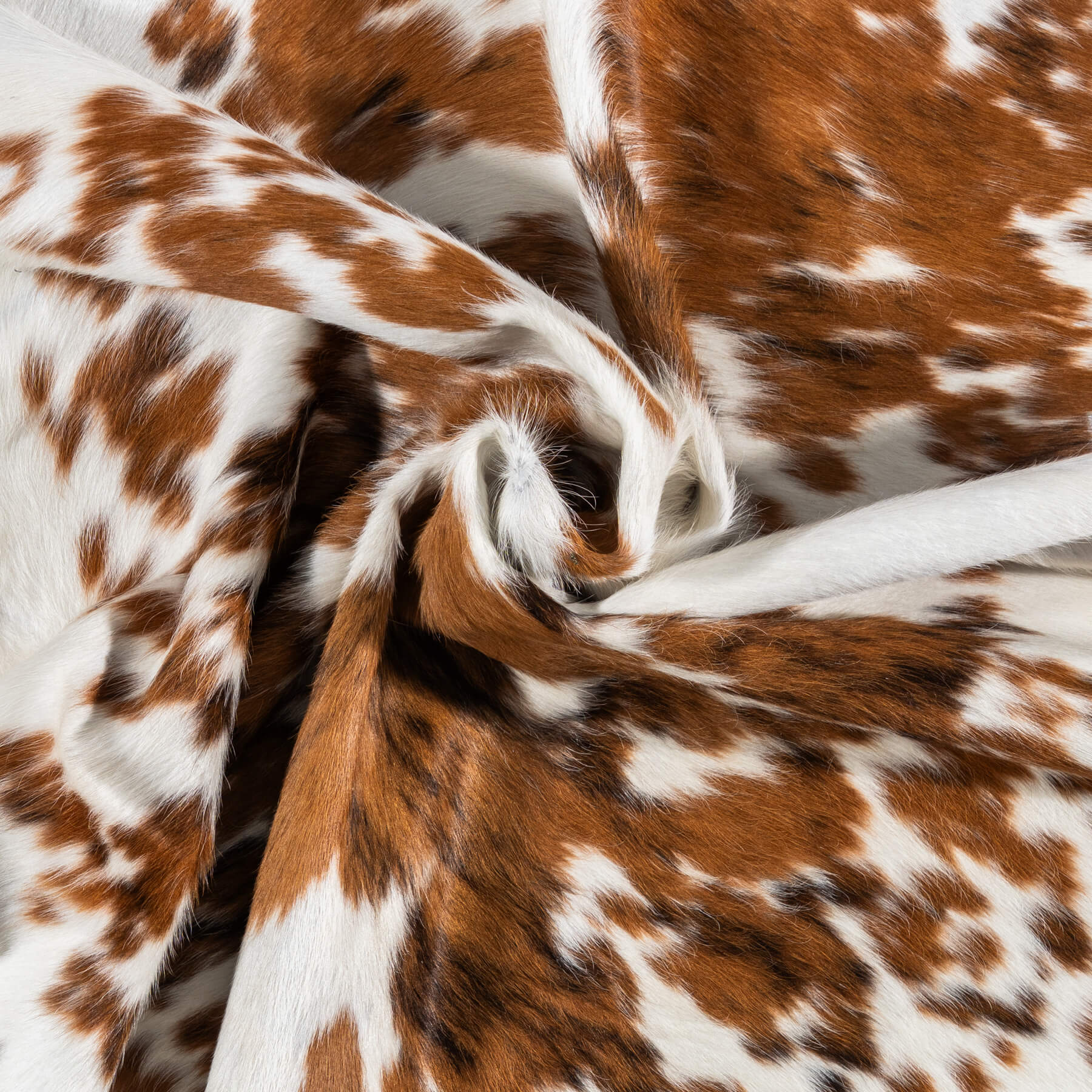 Vintage White Tricolor Cowhide Rug Size 7'0