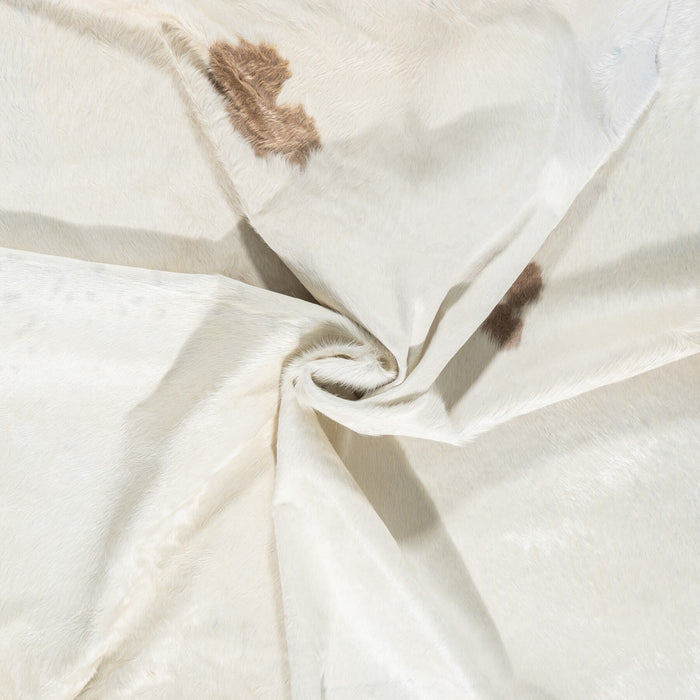 Brazilian Palomino and White Cowhide Rug Size 7'7" L x 6'6" W 2322