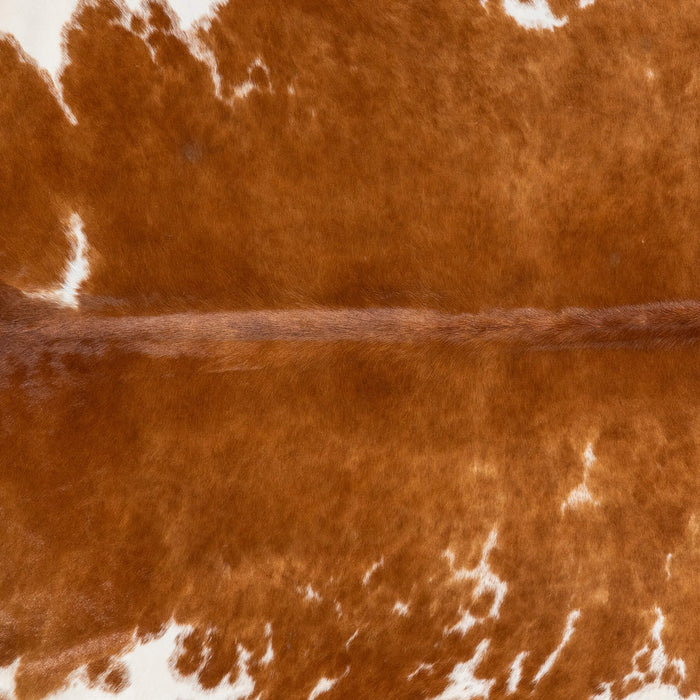 Brazilian Brown and White Cowhide Rug Size 7'7" L x 6'6" W 2334