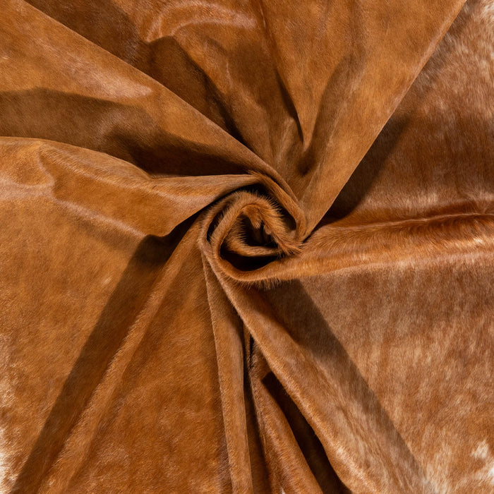 Brazilian Brown and White Cowhide Rug Size 7'7" L x 6'6" W 2341