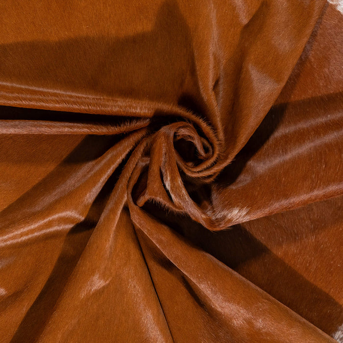 Brazilian Brown and White Cowhide Rug Size 7'7" L x 6'6" W 2345