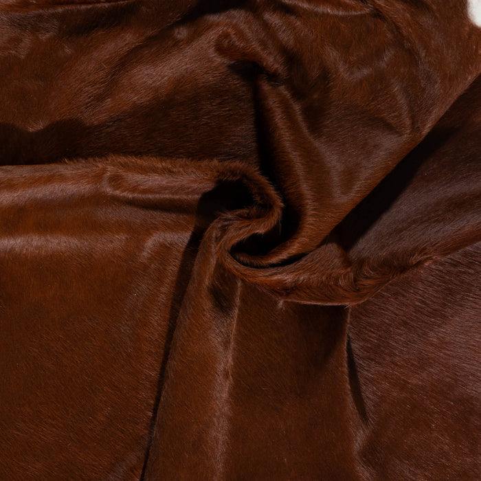 Brazilian Brown and White Cowhide Rug Size 7'7" L x 6'6" W 2355