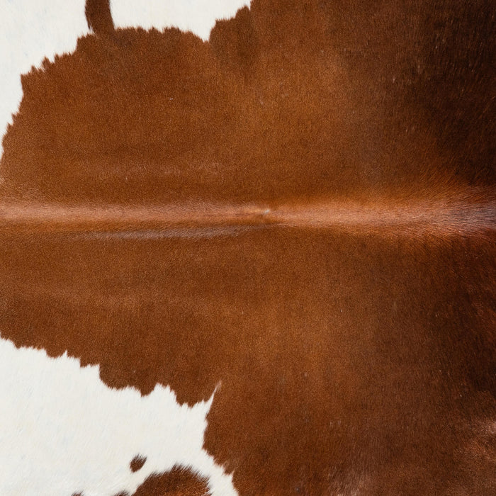 Brazilian Brown and White Cowhide Rug Size 7'7" L x 6'6" W 2359
