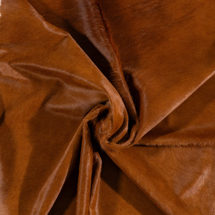 Brazilian Brown and White Cowhide Rug Size 7'7" L x 6'6" W 2373