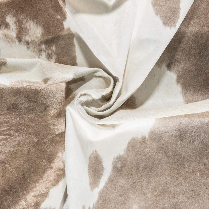 Brazilian Palomino and White Cowhide Rug Size 7'7" L x 6'6" W 2374