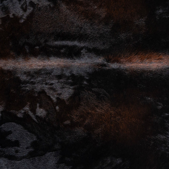 Brazilian Solid Black Cowhide Rug Size 7'7" L x 6'6" W 2381