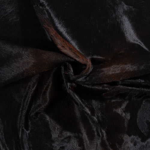 Brazilian Solid Black Cowhide Rug Size 7'7" L x 6'6" W 2381
