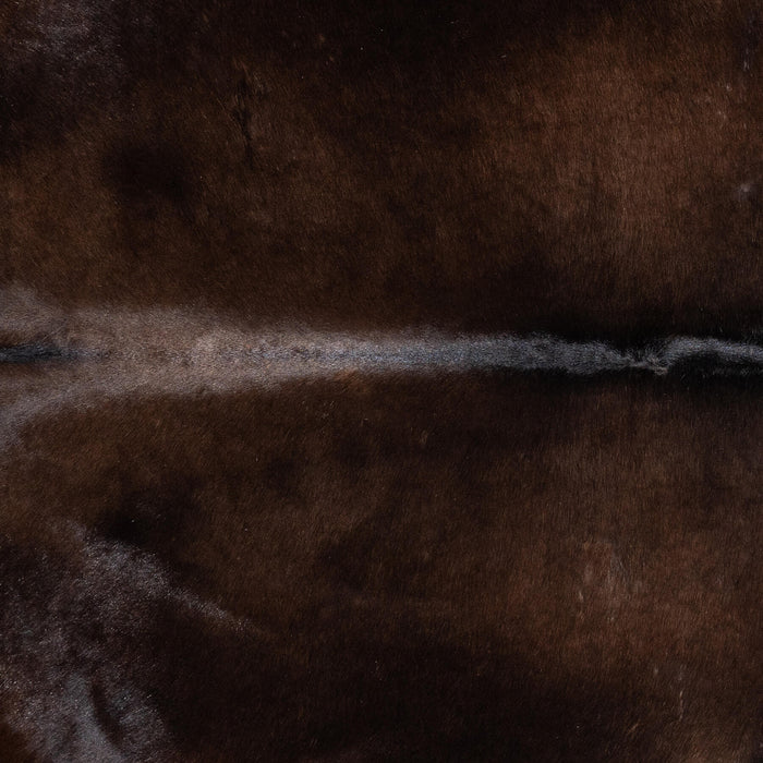 Brazilian Chocolate and White Cowhide Rug Size 7'7" L x 6'6" W 2393