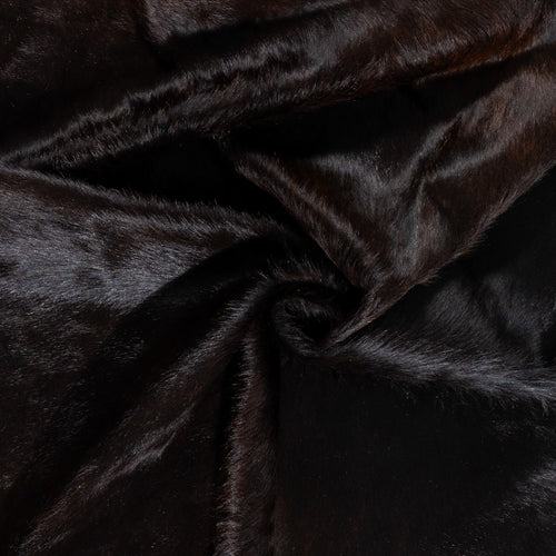Brazilian Solid Black Cowhide Rug Size 7'7" L x 6'6" W 2394