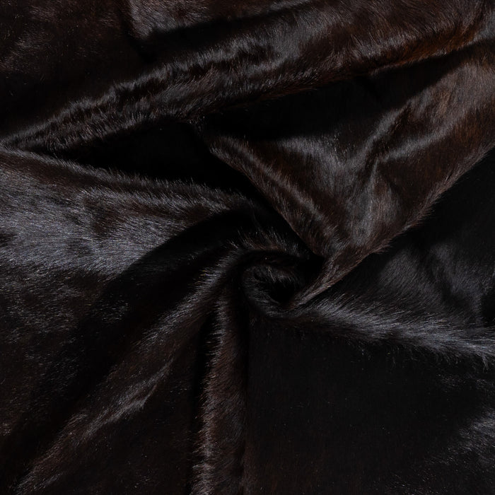 Brazilian Solid Black Cowhide Rug Size 7'7" L x 6'6" W 2394