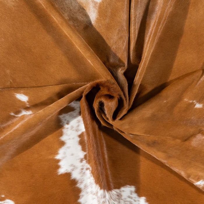 Brazilian Brown and White Cowhide Rug Size 8'4" L x 7'2" W 2400