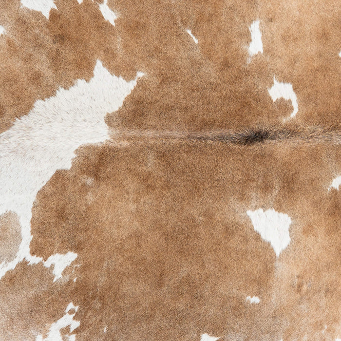 Brazilian Palomino and White Cowhide Rug Size 7'0" L x 5'11" W 2402