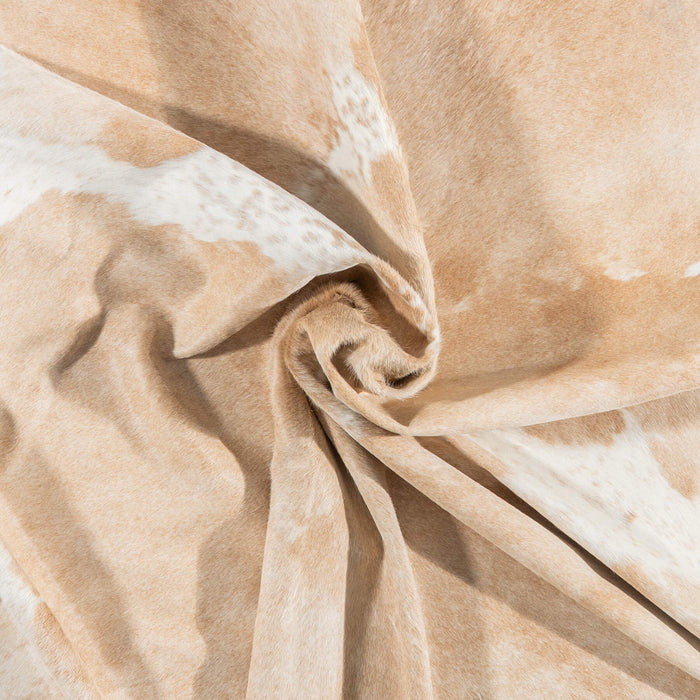 Brazilian Palomino and White Cowhide Rug Size 7'0" L x 6'5" W 2406