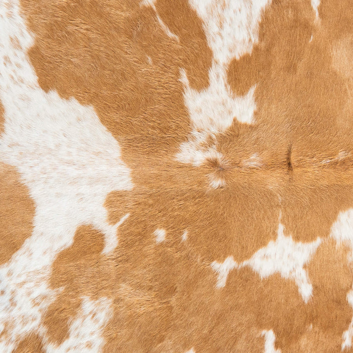 Brazilian Palomino and White Cowhide Rug Size 6'9" L x 6'5" W 2407
