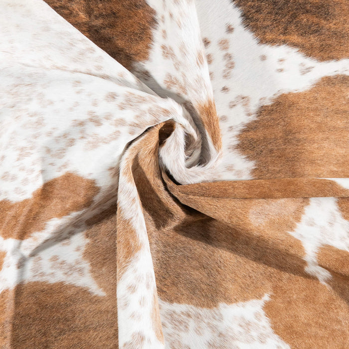 Brazilian Palomino and White Cowhide Rug Size 6'11" L x 6'3" W 2408