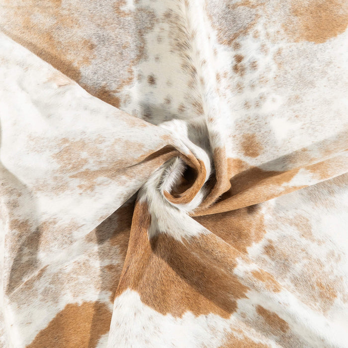 Brazilian Palomino and White Cowhide Rug Size 6'6" L x 5'3" W 2416