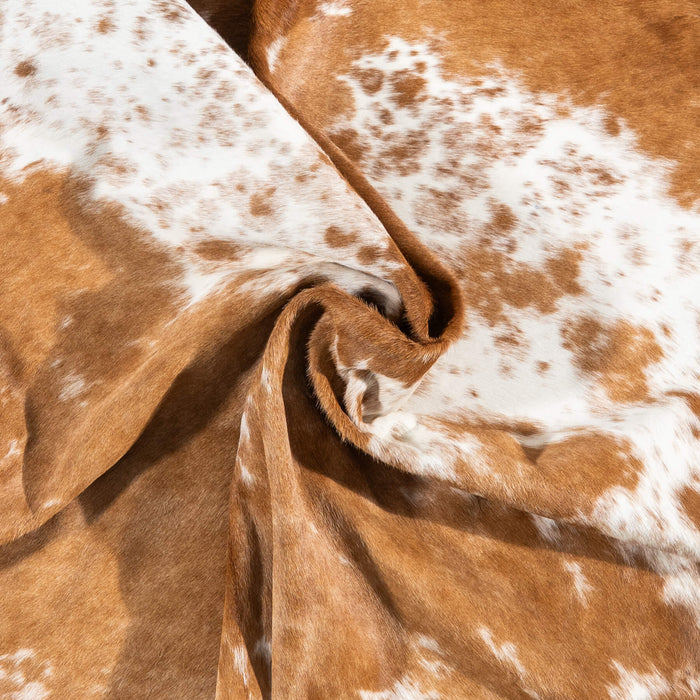 Brazilian Palomino and White Cowhide Rug Size 7'1" L x 5'11" W 2417