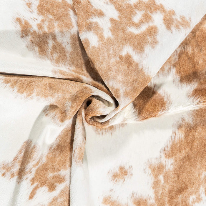 Brazilian Palomino and White Cowhide Rug Size 6'4" L x 6'6" W 2418