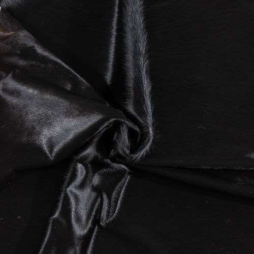 Brazilian Solid Black Cowhide Rug Size 6'10" L x 6'3" W 2424