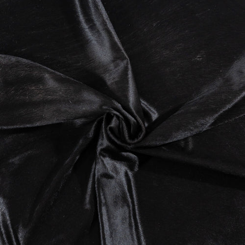 Brazilian Solid Black Cowhide Rug Size 6'8" L x 5'7" W 2425