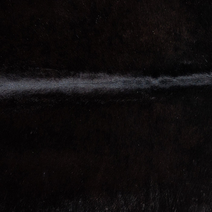 Brazilian Solid Black Cowhide Rug Size 6'9" L x 5'1" W 2427
