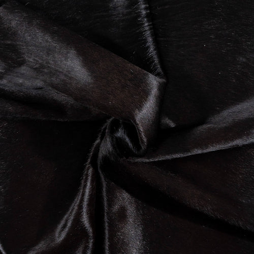 Brazilian Solid Black Cowhide Rug Size 6'9" L x 5'1" W 2427