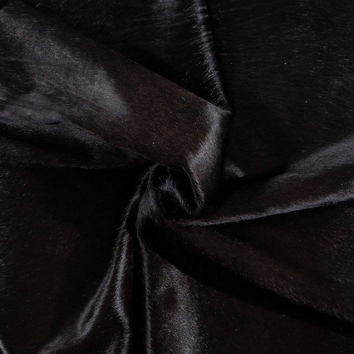 Brazilian Solid Black Cowhide Rug Size 6'9" L x 5'1" W 2427