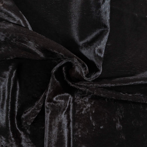 Brazilian Solid Black Cowhide Rug Size 6'9" L x 5'11" W 2429