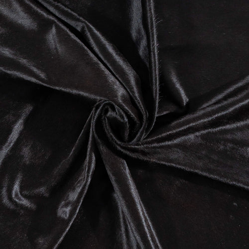 Brazilian Solid Black Cowhide Rug Size 6'8" L x 5'4" W 2430