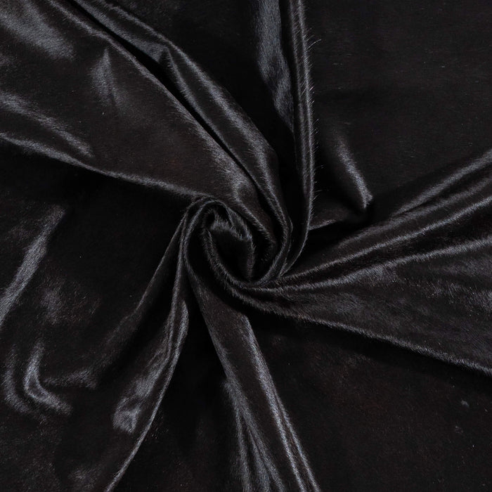 Brazilian Solid Black Cowhide Rug Size 6'8" L x 5'4" W 2430